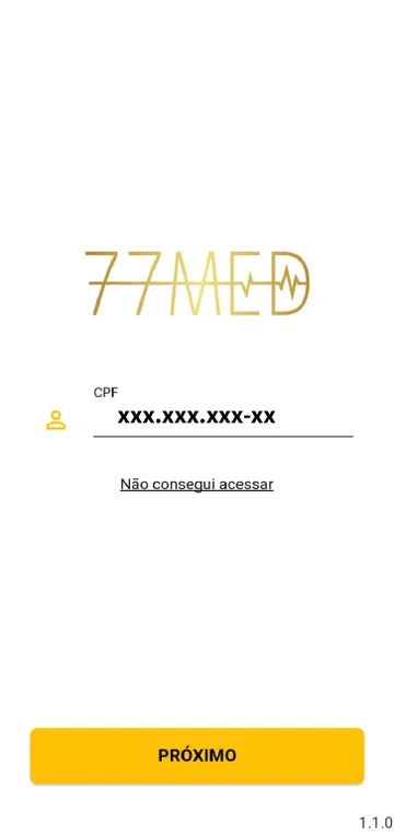 Tela de login do app com CPF