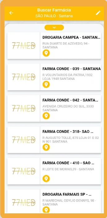 Lista de farmácias com desconto